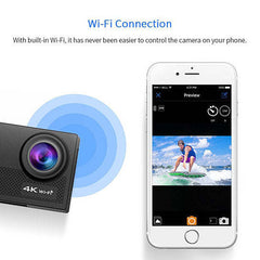 4K Action Pro Waterproof All Digital UHD WiFi Camera + RF Remote And Accessories