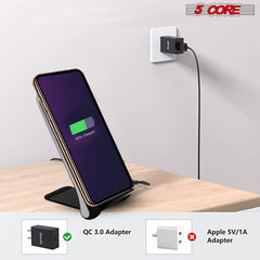 5 Core Fast Wireless Charger 2 Pieces/Qi-Certified 10W Fast Wireless Charging Station with Sleep-Friendly Adaptive Light/Compatible with Samsung Galaxy S21 S20 S10 S9 S8/Note 20 Ultra/10/9- CDKW03