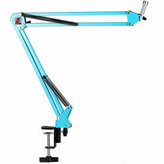 5 Core 30 Inch Scissors Arm Adjustable Microphone Desk Stand with Boom Suspension Tabletop Includes Mic Clip for Broadcasting Voice-Over YouTube Gaming MS ARM Blue