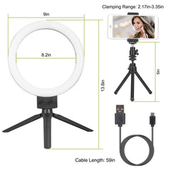 9" Dimmable LED Ring Light w/ Tripod Phone Selfie Camera Studio Photo Video Makeup Lamp