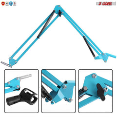 5 Core 30 Inch Scissors Arm Adjustable Microphone Desk Stand with Boom Suspension Tabletop Includes Mic Clip for Broadcasting Voice-Over YouTube Gaming MS ARM Blue