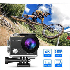 4K Action Pro Waterproof All Digital UHD WiFi Camera + RF Remote And Accessories